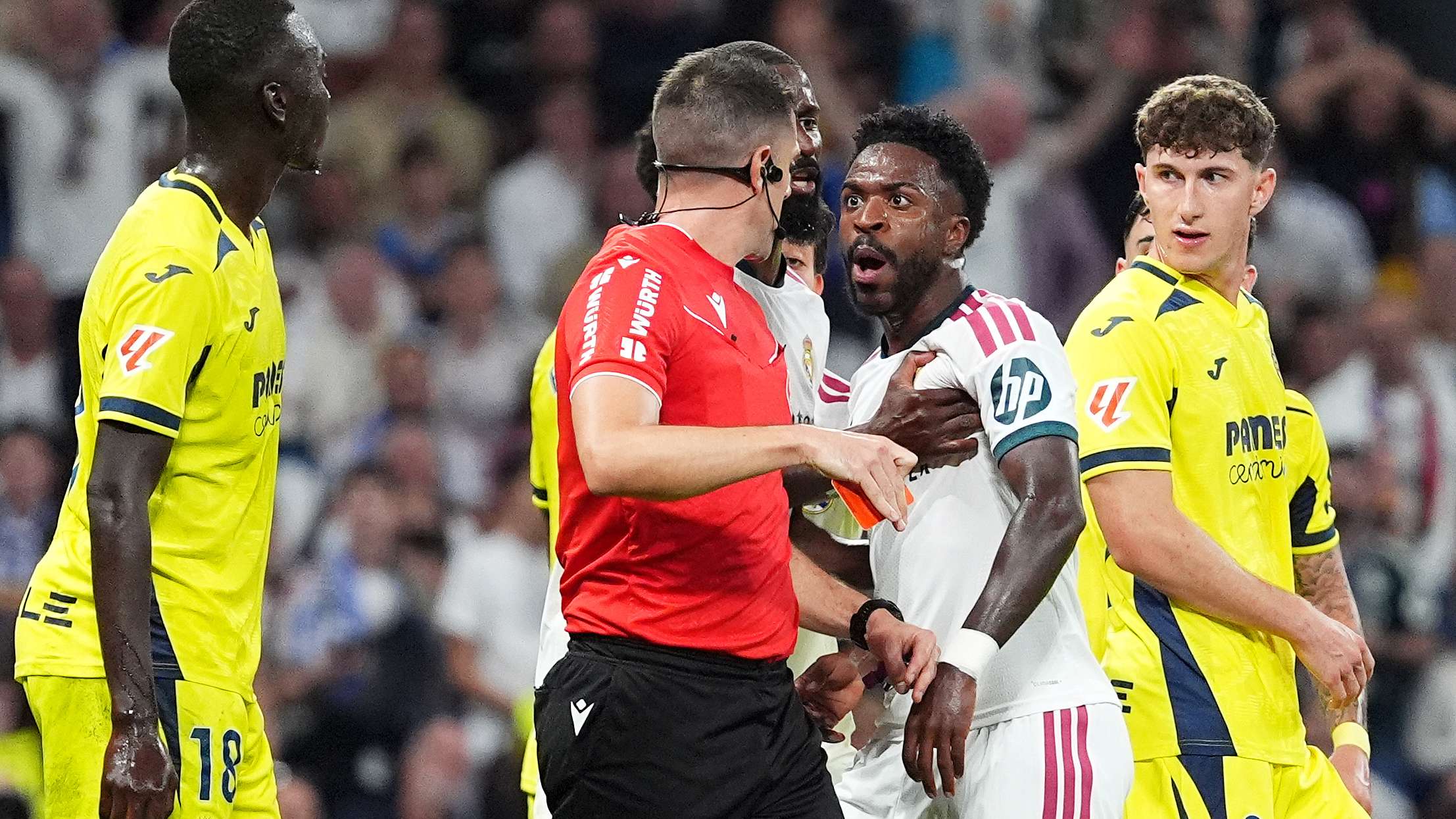 Vinicius Jr Sent Off for Hair-Pull as Real Madrid Draw Blank vs Villarreal